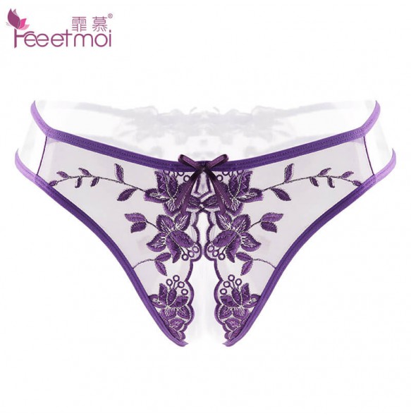 FEE ET MOI Sexy Transparent Lace Seethrough Underwear (Purple)